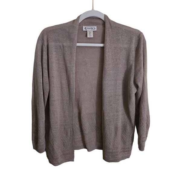 Nanette Lepore 100% Linen Neutral Open Cardigan Sweater Size S - Picture 1 of 5